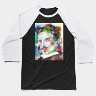 NIKOLA TESLA watercolor portrait .4 Baseball T-Shirt